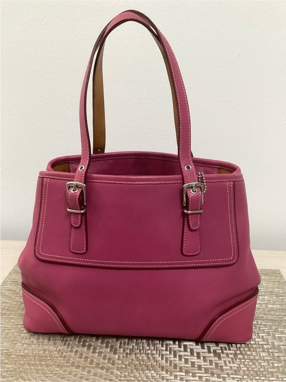 Vintage 2006 Coach Hampton Classic Pink Leather Tote Bag - Picture 2 of 9